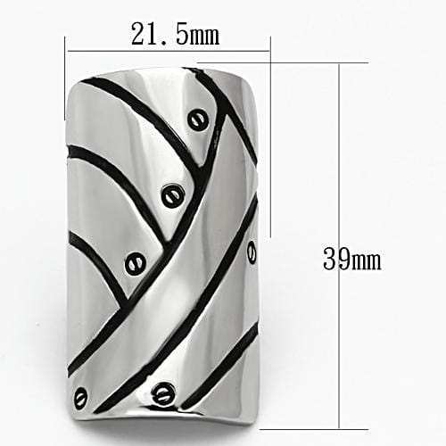 TK1010 - High polished (no plating) Stainless Steel Ring with No Stone - Alamode - Flyclothing LLC