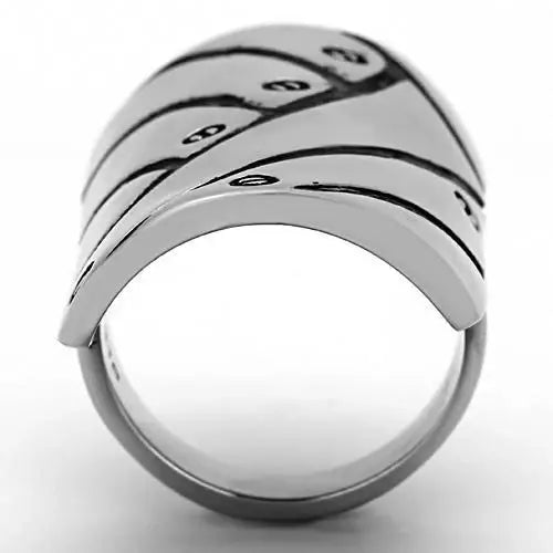 TK1010 - High polished (no plating) Stainless Steel Ring with No Stone - Alamode - Flyclothing LLC