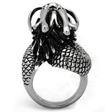 TK1014 - High polished (no plating) Stainless Steel Ring with Synthetic Pearl in White - Alamode