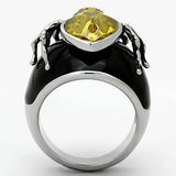 TK1019 - High polished (no plating) Stainless Steel Ring with AAA Grade CZ in Topaz - Alamode - Flyclothing LLC