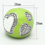 TK1021 - High polished (no plating) Stainless Steel Ring with Top Grade Crystal  in Clear - Alamode