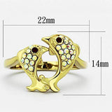 TK1023 - IP Gold(Ion Plating) Stainless Steel Ring with Top Grade Crystal in Multi Color - Alamode - Flyclothing LLC