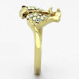 TK1023 - IP Gold(Ion Plating) Stainless Steel Ring with Top Grade Crystal in Multi Color - Alamode - Flyclothing LLC