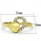 TK1024 - IP Gold(Ion Plating) Stainless Steel Ring with Top Grade Crystal  in Clear - Alamode