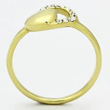 TK1024 - IP Gold(Ion Plating) Stainless Steel Ring with Top Grade Crystal in Clear - Alamode - Flyclothing LLC