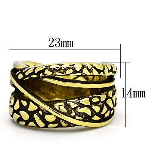 TK1025 - IP Gold(Ion Plating) Stainless Steel Ring with No Stone - Alamode - Flyclothing LLC