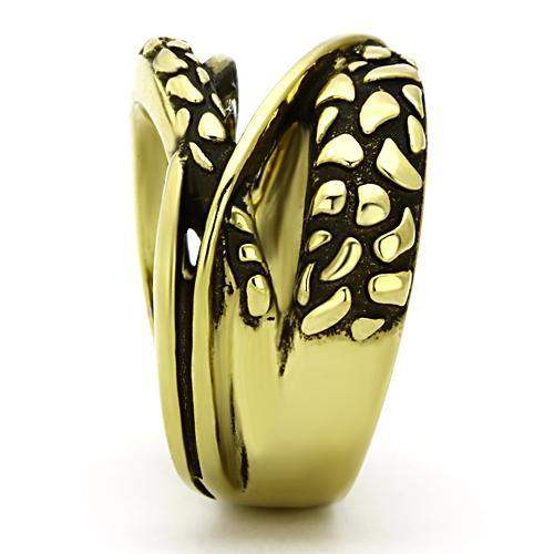 TK1025 - IP Gold(Ion Plating) Stainless Steel Ring with No Stone - Alamode - Flyclothing LLC