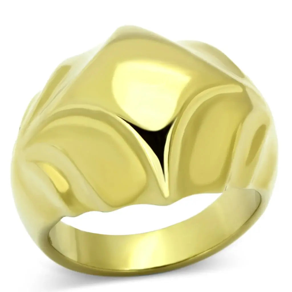 TK1026 - IP Gold(Ion Plating) Stainless Steel Ring with No Stone - Alamode - Flyclothing LLC