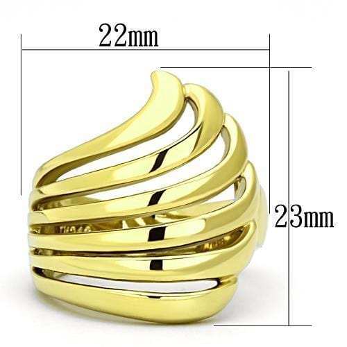 TK1028 - IP Gold(Ion Plating) Stainless Steel Ring with No Stone - Alamode - Flyclothing LLC