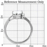 TK102 - High polished (no plating) Stainless Steel Ring with AAA Grade CZ in Clear - Alamode - Flyclothing LLC