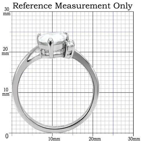 TK102 - High polished (no plating) Stainless Steel Ring with AAA Grade CZ in Clear - Alamode - Flyclothing LLC