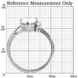 TK102 - High polished (no plating) Stainless Steel Ring with AAA Grade CZ  in Clear - Alamode