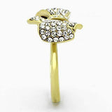 TK1032 - IP Gold(Ion Plating) Stainless Steel Ring with Top Grade Crystal in Clear - Alamode - Flyclothing LLC