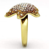 TK1034 - IP Gold(Ion Plating) Stainless Steel Ring with Top Grade Crystal in Multi Color - Alamode - Flyclothing LLC