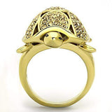TK1035 - IP Gold(Ion Plating) Stainless Steel Ring with Top Grade Crystal in Citrine Yellow - Alamode - Flyclothing LLC