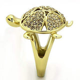 TK1035 - IP Gold(Ion Plating) Stainless Steel Ring with Top Grade Crystal in Citrine Yellow - Alamode - Flyclothing LLC