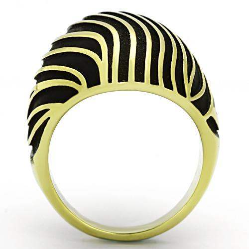 TK1037 - IP Gold(Ion Plating) Stainless Steel Ring with No Stone - Alamode - Flyclothing LLC