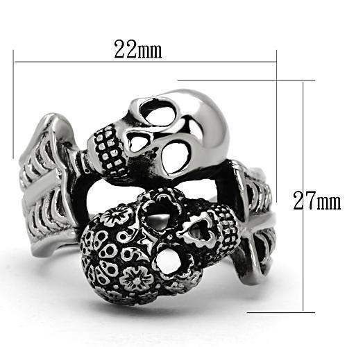 TK1039 - High polished (no plating) Stainless Steel Ring with No Stone - Alamode - Flyclothing LLC