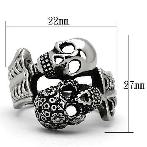 TK1039 - High polished (no plating) Stainless Steel Ring with No Stone - Alamode - Flyclothing LLC