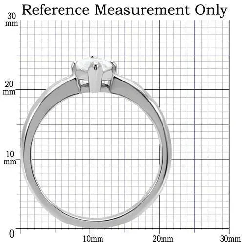 TK103 - High polished (no plating) Stainless Steel Ring with AAA Grade CZ in Clear - Alamode - Flyclothing LLC