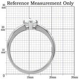 TK103 - High polished (no plating) Stainless Steel Ring with AAA Grade CZ in Clear - Alamode - Flyclothing LLC