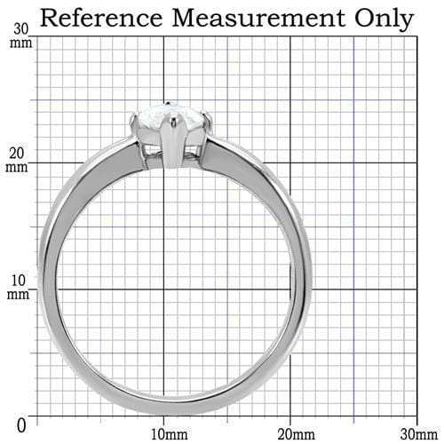 TK103 - High polished (no plating) Stainless Steel Ring with AAA Grade CZ in Clear - Alamode - Flyclothing LLC