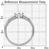 TK103 - High polished (no plating) Stainless Steel Ring with AAA Grade CZ  in Clear - Alamode