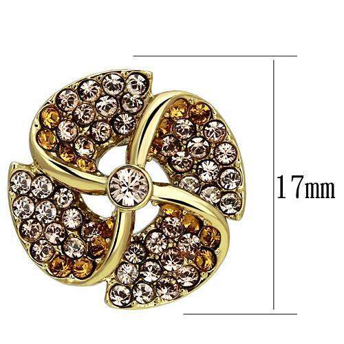TK1040 - IP Gold(Ion Plating) Stainless Steel Earrings with Top Grade Crystal in Multi Color - Alamode - Flyclothing LLC