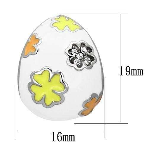 TK1043 - High polished (no plating) Stainless Steel Earrings with Top Grade Crystal in Clear - Alamode - Flyclothing LLC