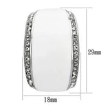 TK1046 - High polished (no plating) Stainless Steel Earrings with Top Grade Crystal in Clear - Alamode - Flyclothing LLC