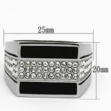 TK1048 - High polished (no plating) Stainless Steel Ring with Top Grade Crystal  in Clear - Alamode