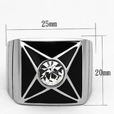 TK1049 - High polished (no plating) Stainless Steel Ring with Top Grade Crystal  in Clear