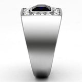 TK1051 - High polished (no plating) Stainless Steel Ring with Synthetic Synthetic Glass in Montana - Alamode