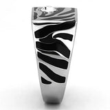 TK1054 - High polished (no plating) Stainless Steel Ring with Top Grade Crystal in Clear - Alamode - Flyclothing LLC