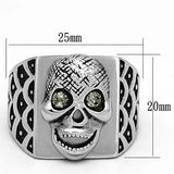 TK1056 - High polished (no plating) Stainless Steel Ring with Top Grade Crystal in Black Diamond - Alamode - Flyclothing LLC