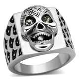 TK1056 - High polished (no plating) Stainless Steel Ring with Top Grade Crystal in Black Diamond - Alamode - Flyclothing LLC