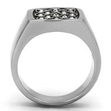 TK1060 - High polished (no plating) Stainless Steel Ring with Top Grade Crystal in Clear - Alamode - Flyclothing LLC