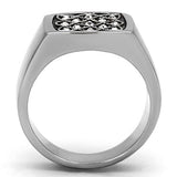 TK1060 - High polished (no plating) Stainless Steel Ring with Top Grade Crystal  in Clear - Alamode