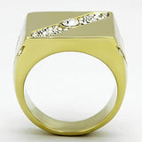 TK1066 - IP Gold(Ion Plating) Stainless Steel Ring with Top Grade Crystal  in Clear - Alamode