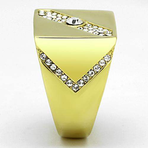 TK1066 - IP Gold(Ion Plating) Stainless Steel Ring with Top Grade Crystal in Clear - Alamode - Flyclothing LLC