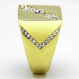 TK1066 - IP Gold(Ion Plating) Stainless Steel Ring with Top Grade Crystal in Clear - Alamode - Flyclothing LLC