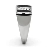 TK1068 - High polished (no plating) Stainless Steel Ring with Top Grade Crystal in Clear - Alamode - Flyclothing LLC