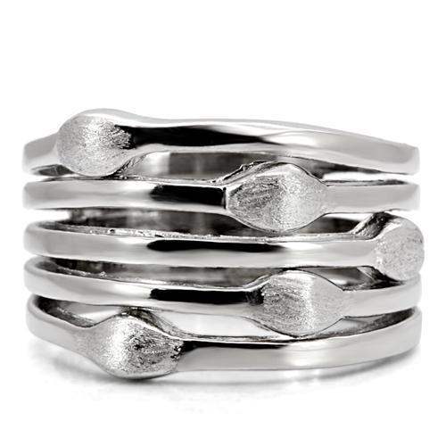 TK106 - High polished (no plating) Stainless Steel Ring with No Stone - Alamode - Flyclothing LLC