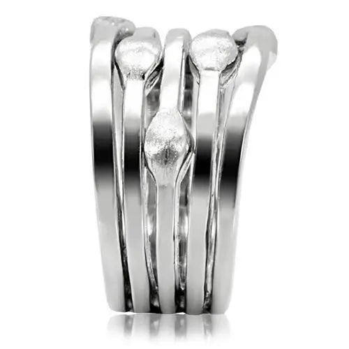 TK106 - High polished (no plating) Stainless Steel Ring with No Stone - Alamode - Flyclothing LLC