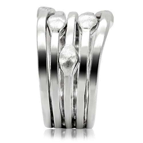 TK106 - High polished (no plating) Stainless Steel Ring with No Stone - Alamode - Flyclothing LLC