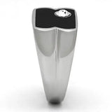 TK1073 - High polished (no plating) Stainless Steel Ring with Top Grade Crystal in Clear - Alamode - Flyclothing LLC