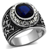 TK1075 - High polished (no plating) Stainless Steel Ring with Synthetic Synthetic Glass in Montana - Alamode