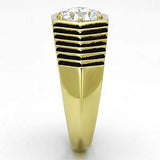 TK1076 - IP Gold(Ion Plating) Stainless Steel Ring with AAA Grade CZ in Clear - Alamode - Flyclothing LLC