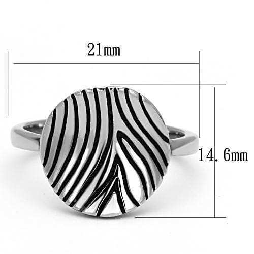 TK1078 - High polished (no plating) Stainless Steel Ring with Epoxy in Jet - Alamode - Flyclothing LLC