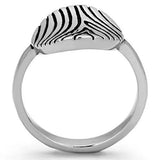 TK1078 - High polished (no plating) Stainless Steel Ring with Epoxy in Jet - Alamode - Flyclothing LLC